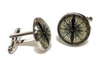 Compass Cufflinks, Stainless Steel