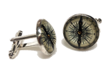 Compass Cufflinks, Stainless Steel