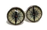 Compass Cufflinks, Stainless Steel