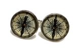 Compass Cufflinks, Stainless Steel