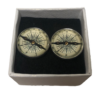 Compass Cufflinks, Stainless Steel