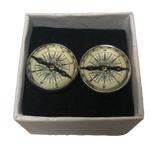 Compass Cufflinks, Stainless Steel