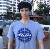 Vintage Pan Am Logo T Shirt on Model Cain Stepford