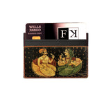 Indian Couple Relaxing - 100% Nappa Leather Card Holder