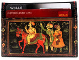 Indian Drawing 100% Nappa Leather Card Holder