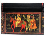 Indian Drawing 100% Nappa Leather Card Holder