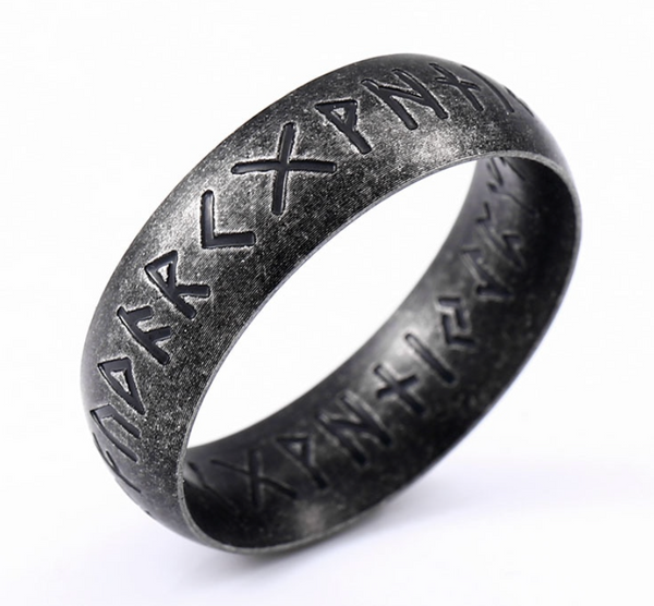 Rune Words Viking Retro Ring