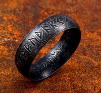 Rune Words Viking Retro Ring