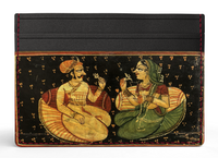 Indian Couple Relaxing - 100% Nappa Leather Card Holder