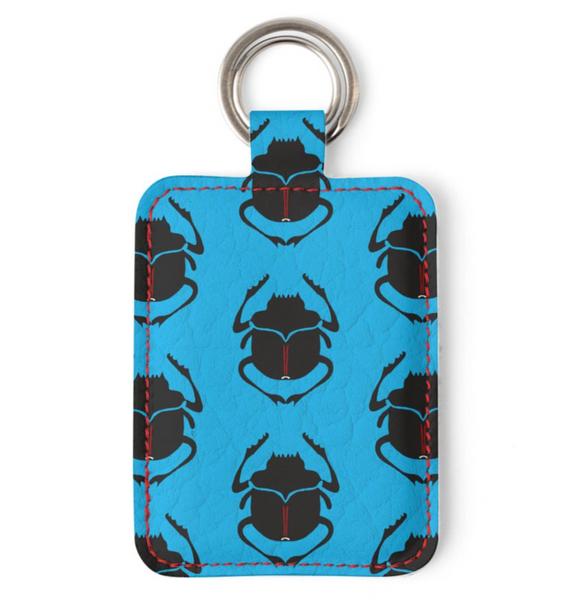 Scarab Leather Key Ring